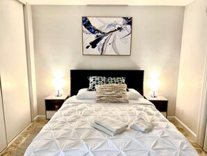 1 bedroom, in-room safe, iron/ironing board, bed sheets