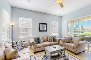 TV, video games - Water-view condo with screened patio, pool, central AC, & private washer/dryer (Fort Myers)