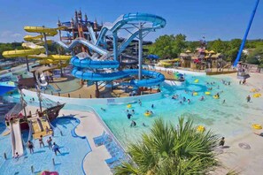 A water park with multiple slides and pools. - The Blue Llama-L303 * 2 pools 4 hot tubs/river (New Braunfels)