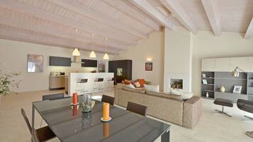 TV, fireplace, DVD player