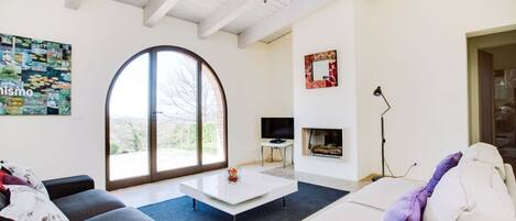 TV, fireplace, DVD player