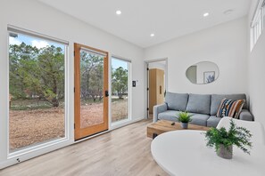 TV - Modern, Luxurious Tiny Home at The Cedars Ranch (Wimberley)