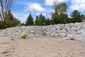 On the beach, sun loungers, beach towels - Luxury Lakefront Home! Private Beach & Perfect for Entertaining! (Two Rivers)