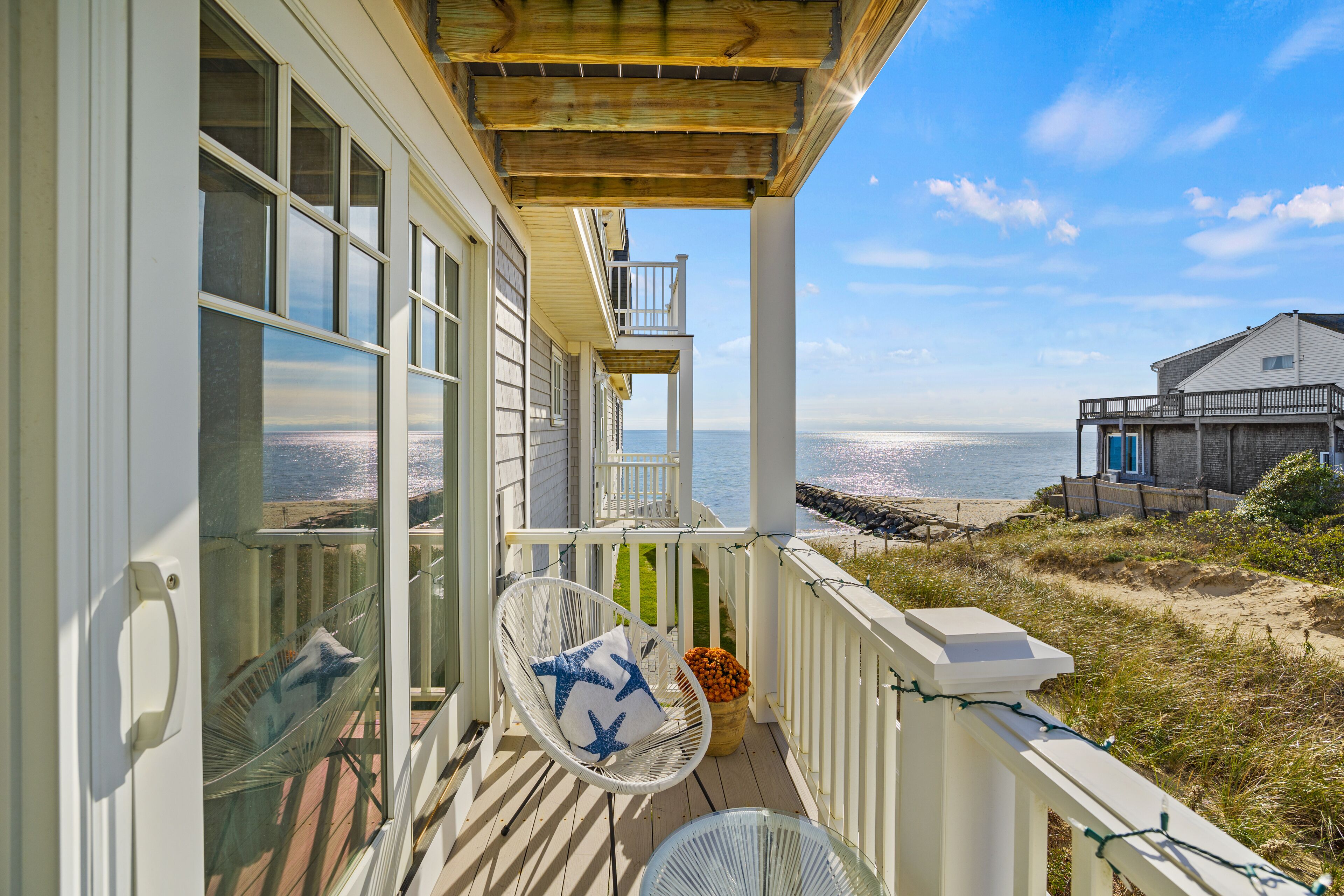Stunning Ocean Heights Condominium Unit offering water views and a private beach on The Cape!