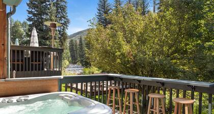 Updated Townhome Overlooking Gore Creek - Deck with Private Hot Tub - Parking for 4