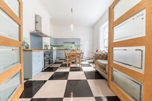 Fridge, dishwasher, electric kettle, toaster