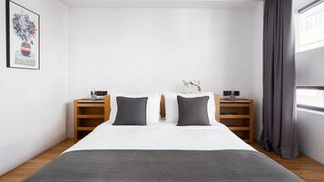 1 bedroom, desk, iron/ironing board, travel cot