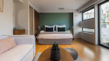 1 bedroom, desk, iron/ironing board, travel crib