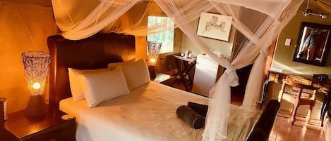 Luxury Tent, 1 Queen Bed | In-room safe, rollaway beds, bed sheets