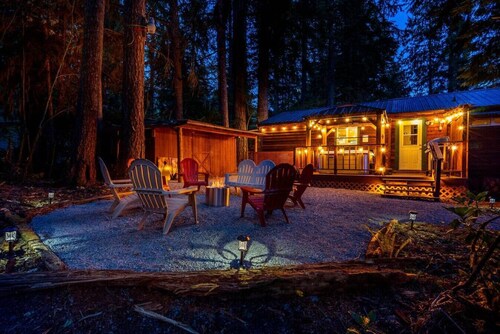 Private Cabin - HOT TUB, A/C, EV charger near Mt Rainier, Ashford WA