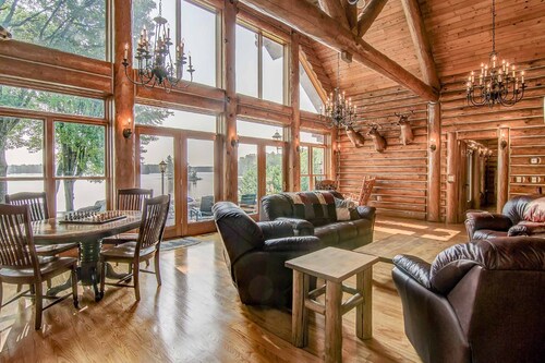 Exclusive Home On Chippewa Flowage- 3.6 acres with sand beach and two Private docks