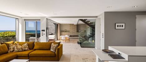 Télévision, cheminée, espaces bureaux