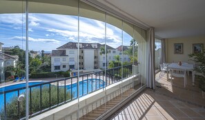 Outdoor dining - Awesome 3 Br Apart. w/ 4 Terraces, Pool & Parking (Marbella)