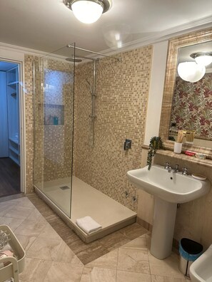 Dusche, Haartrockner, Bidet, Handtücher