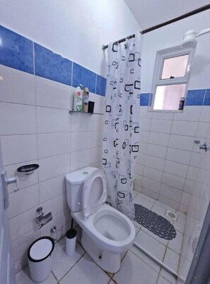 Dusche, Handtücher, Seife, Toilettenpapier