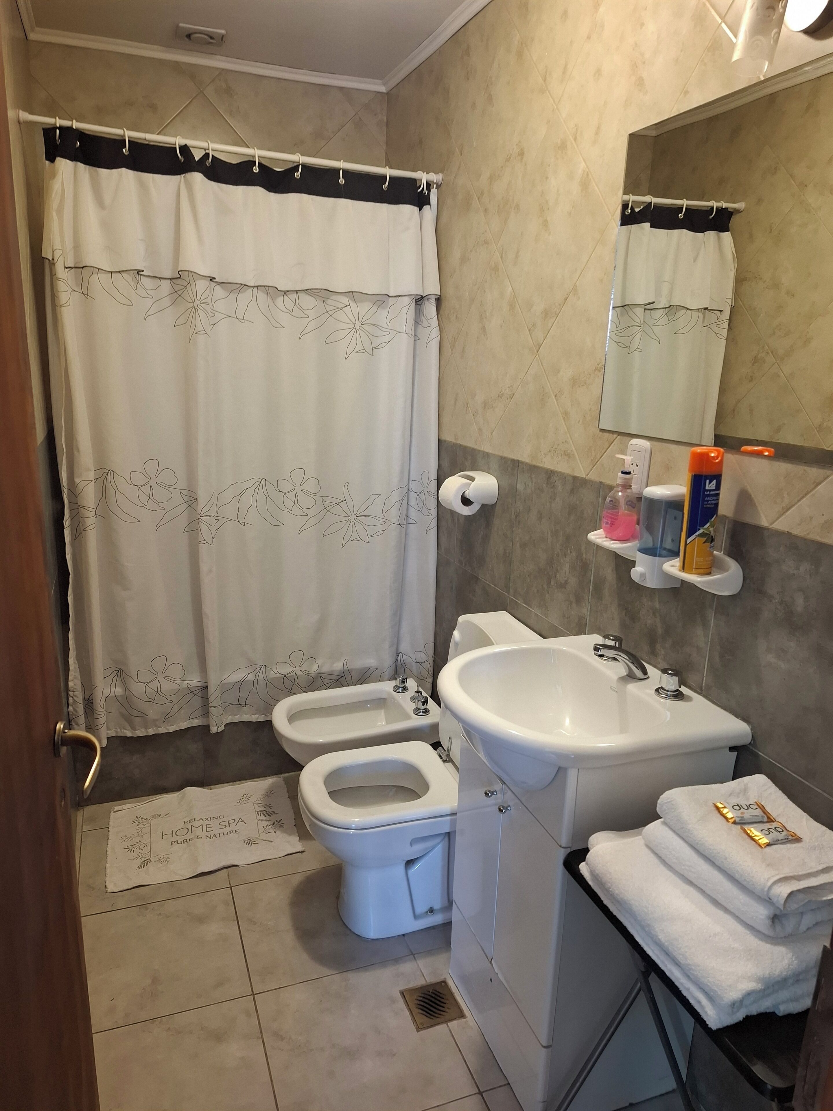 Sèche-cheveux, bidet, serviettes fournies, savon