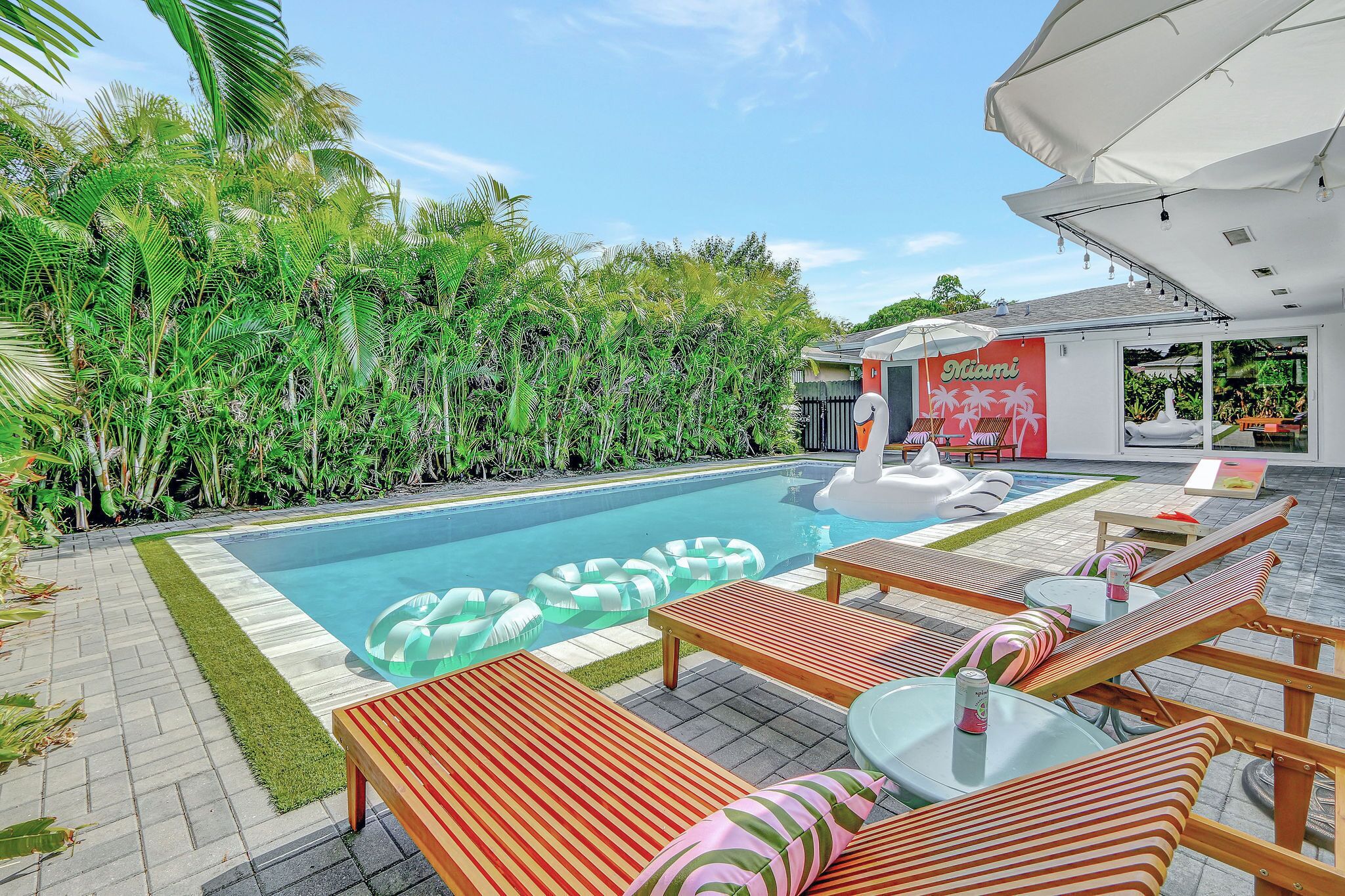 Piscine extérieure, piscine chauffée