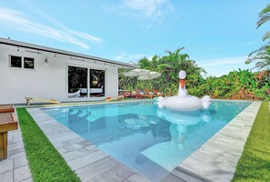 Outdoor pool, a heated pool