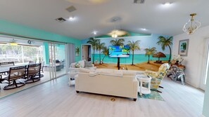 スマートテレビ、テレビゲーム、書庫、プリンター