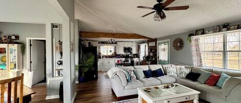 智能电视、壁炉、书