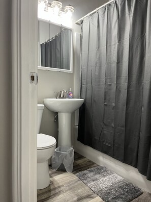 Eco-friendly toiletries, towels, soap, shampoo
