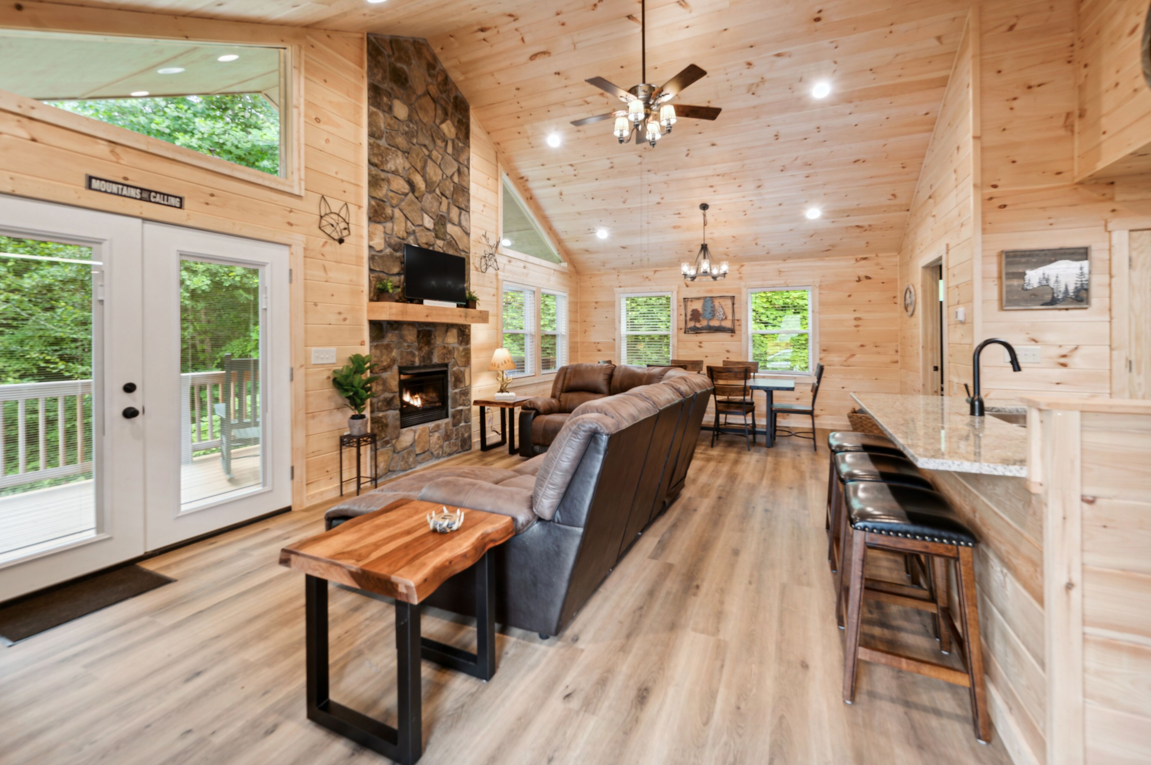 Älytelevisio, takka, musiikkikirjasto