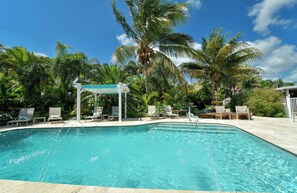 Outdoor pool, a heated pool