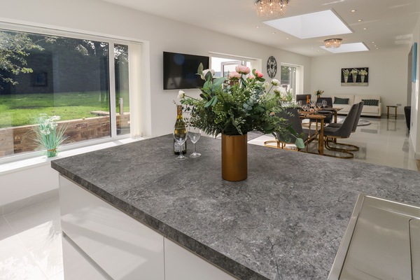 Fridge, dishwasher, electric kettle, toaster
