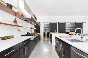 Fridge, microwave, oven, stovetop - Sprawling Modern Home with Chef's Kitchen, Pool & Hot Tubs - walk to the beach! (Union Pier)