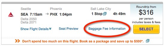 sun country baggage prices