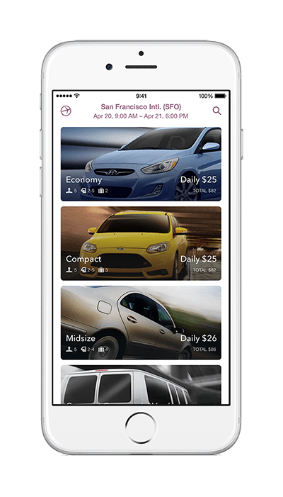 Rent a Car on the App
