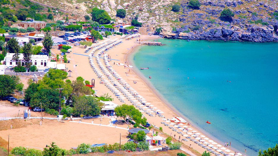 lindos beach - rhodes island - tourism media