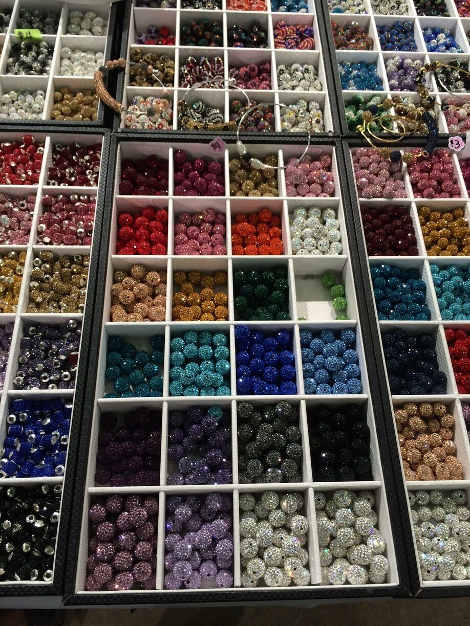 The Dallas Market Hall hosts the Intergem Jewel & Gem Show once every six months.  This store had beautiful crystal jewellery which you could customize to make your own. 