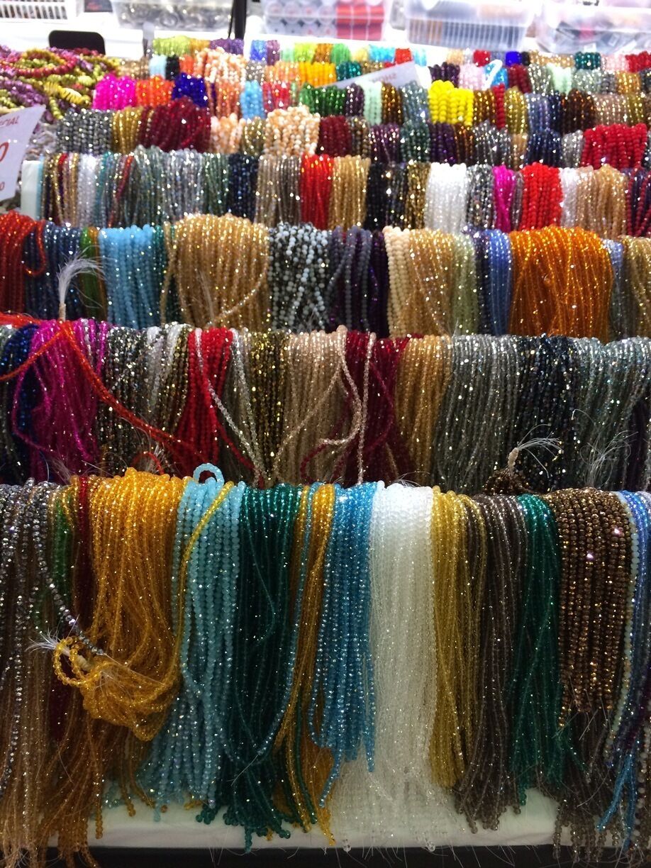 The Dallas Market Hall hosts the Intergem Jewel & Gem Show once every six months.  This store had beautiful crystal beads and strings to make beautiful colorful necklaces. 
#localgem 