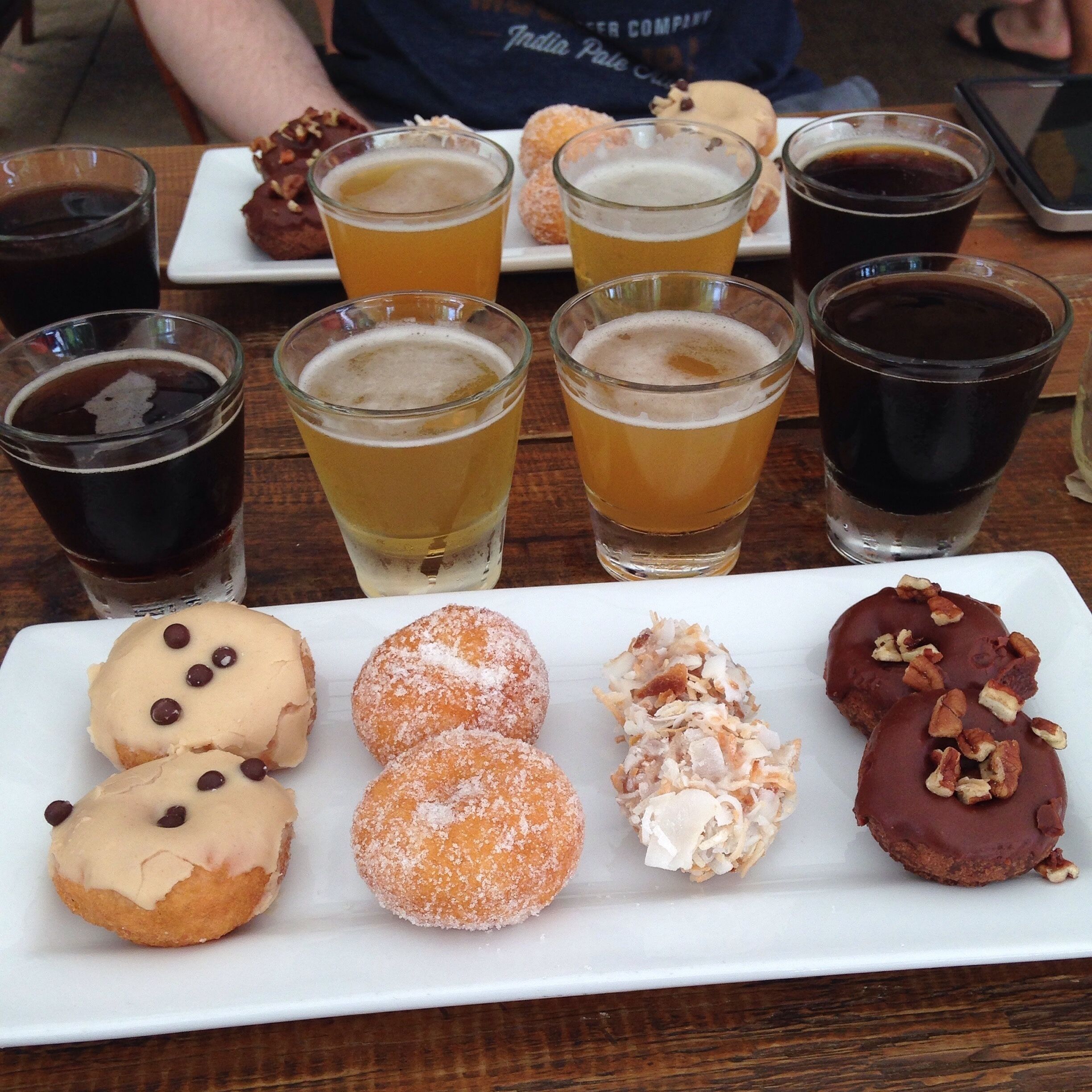 Donut and Beer Pairing at LUCK in Dallas. Wonderful restaurant, really nice owners, great food, awesome beer selection. They also serve my favorite shrimp and grits of all time. #lifeatexpedia #foodie