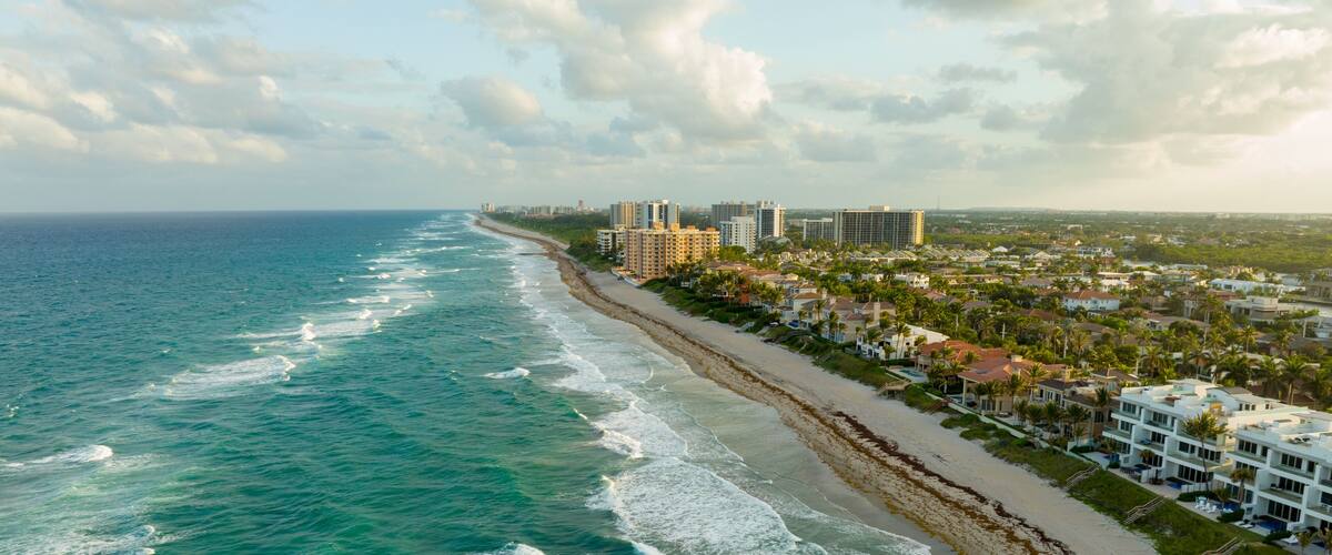 Aerial drone photo of luxury homes in Highlands Beach FL USA