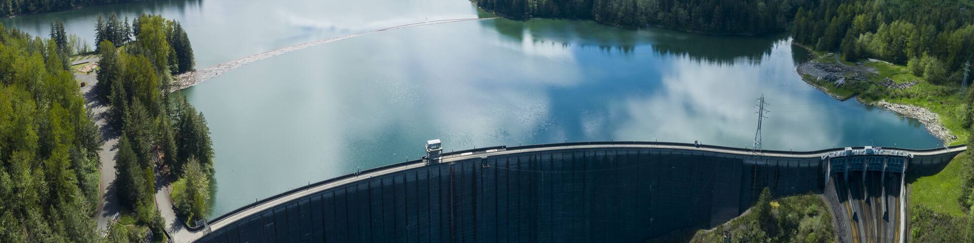 Alder Lake Dam Reservoir Nisqually River Washington Aerial View