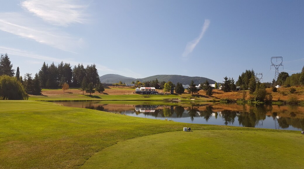9th hole at TPC Snoqualmie Ridge on a beautiful, Eclipse filled day! #nofilter only the eclipse!