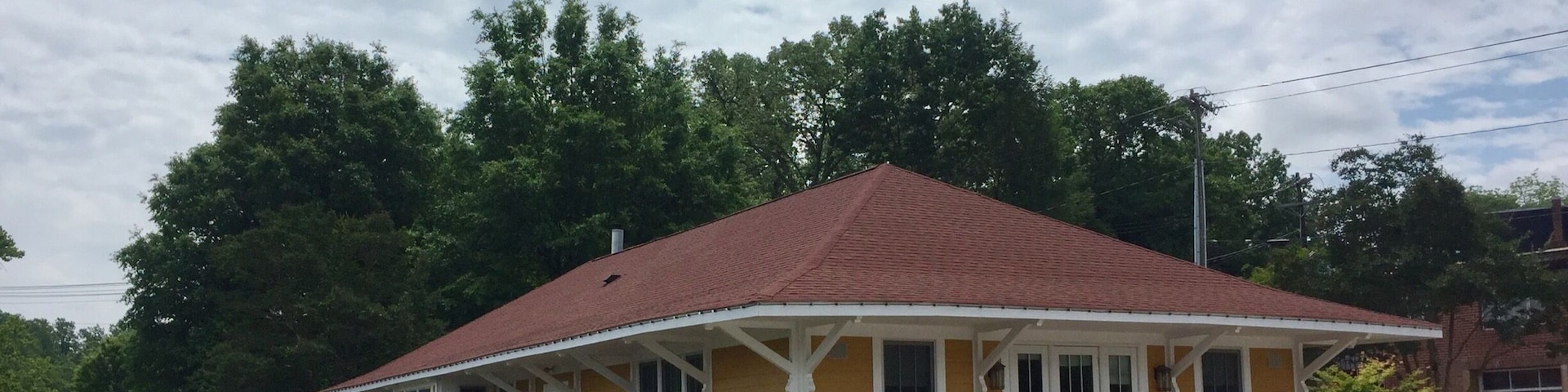 Built in 1906 Tryon's train depot is now an event space and the tracks are no longer in use.