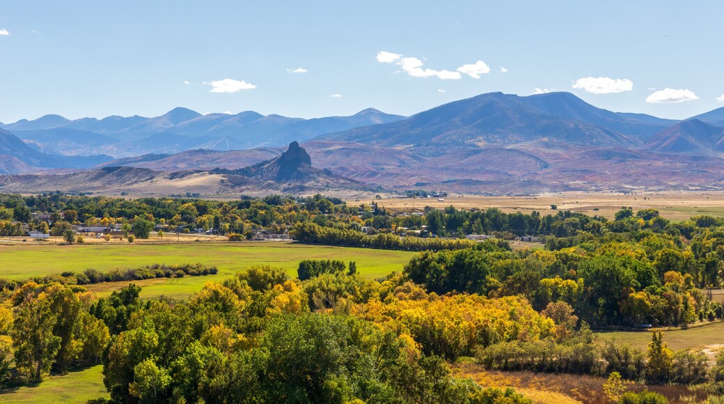 Scenic fall foliage landscape alongside the Highway of Legends National Scenic Byway, going from Walsenburg to Trinidad in Colorado