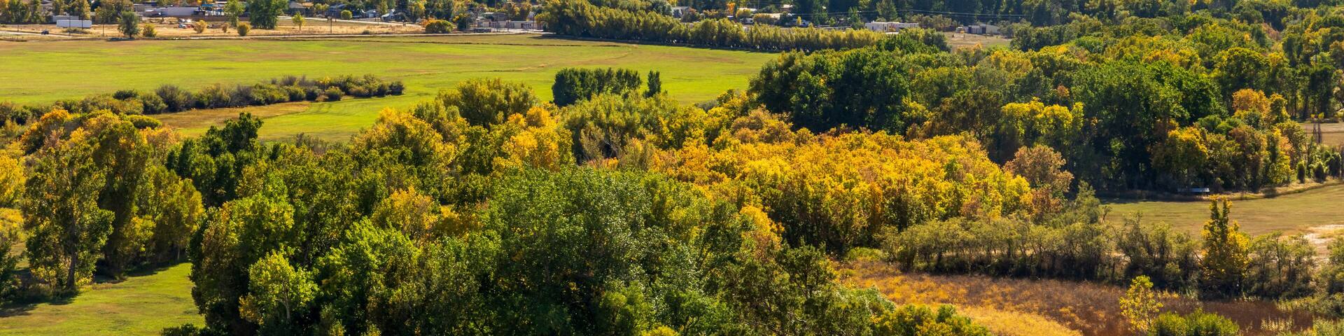 Scenic fall foliage landscape alongside the Highway of Legends National Scenic Byway, going from Walsenburg to Trinidad in Colorado