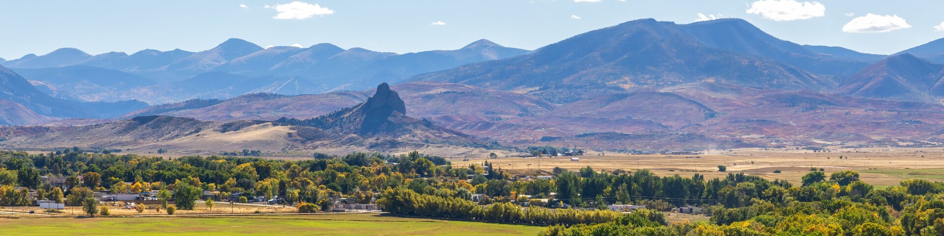 Scenic fall foliage landscape alongside the Highway of Legends National Scenic Byway, going from Walsenburg to Trinidad in Colorado