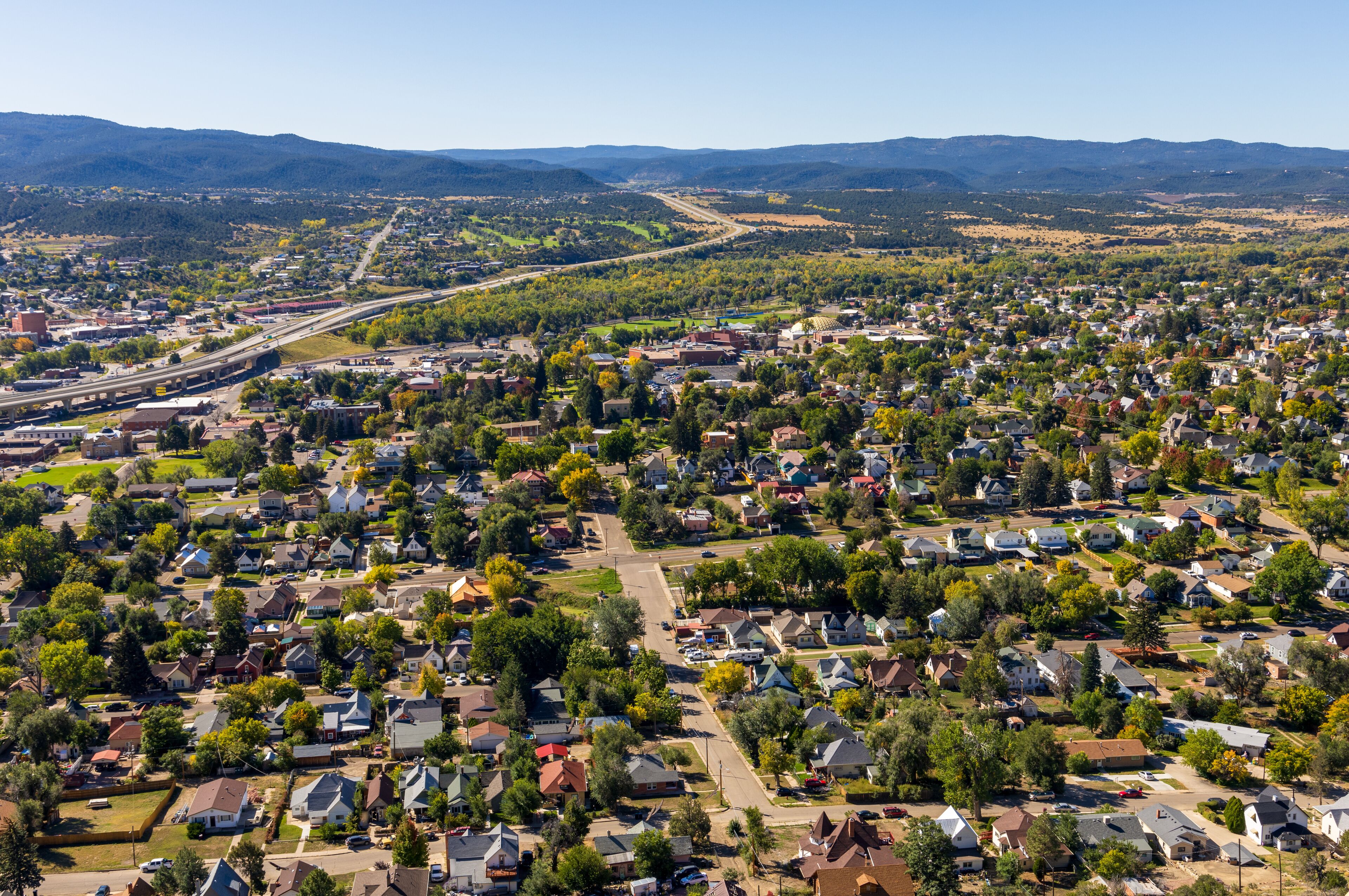 Aerial view of Trinidad, Colorado, from the Simpson's Rest vista point