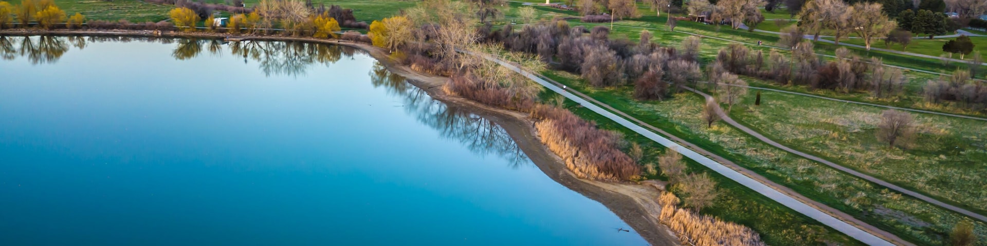 Drone Spring Sunset Over Denver, Colorado