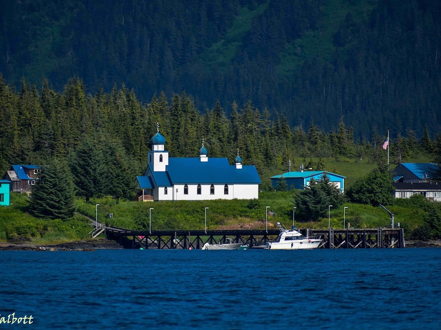 Beautiful waterside church in the Native Village of Tatitlek!