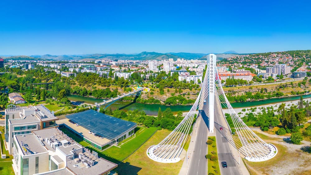 Millenium bridge in capital of Montenegro, Podgorica