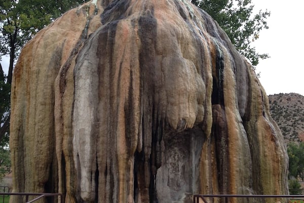 This whole thing is a giant mineral deposit from hot springs! It smells like sulfur, but is supposed to be excellent for the body & soul.