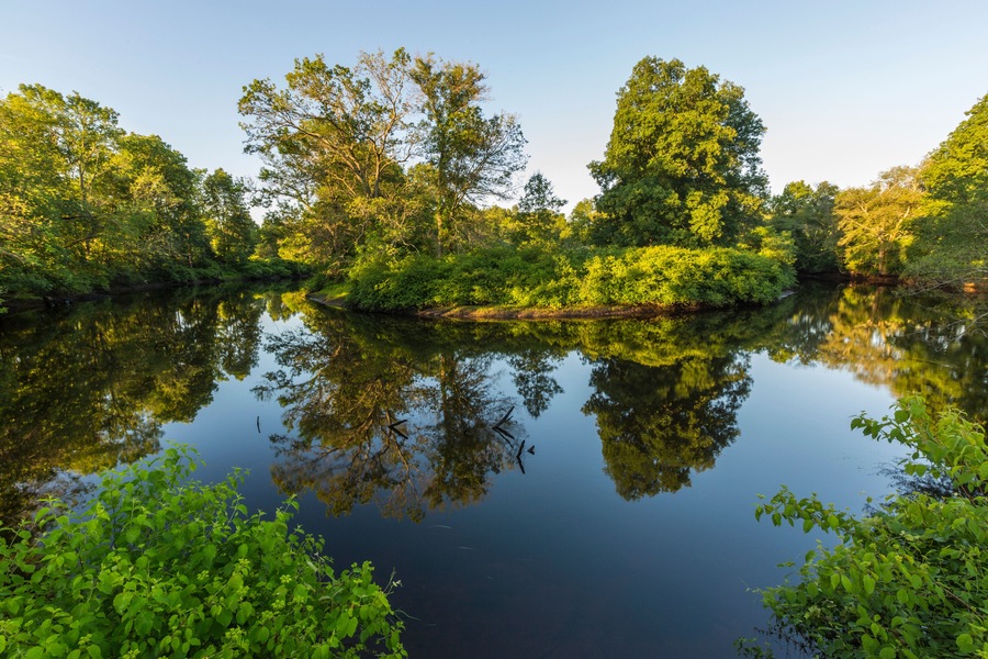 Early morning on the Taunton River at a Wildlands Trust preserve in Raynham, Massachusetts.