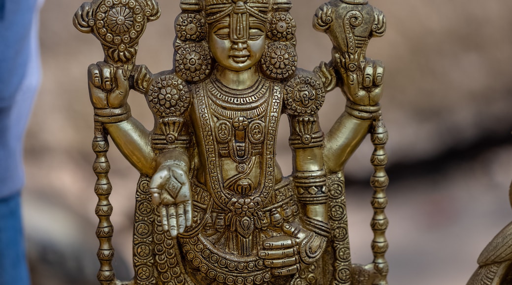 A handmade brass idol of Lord Tirupati Balaji is a stunning piece of art that blends craftsmanship with spiritual significance.