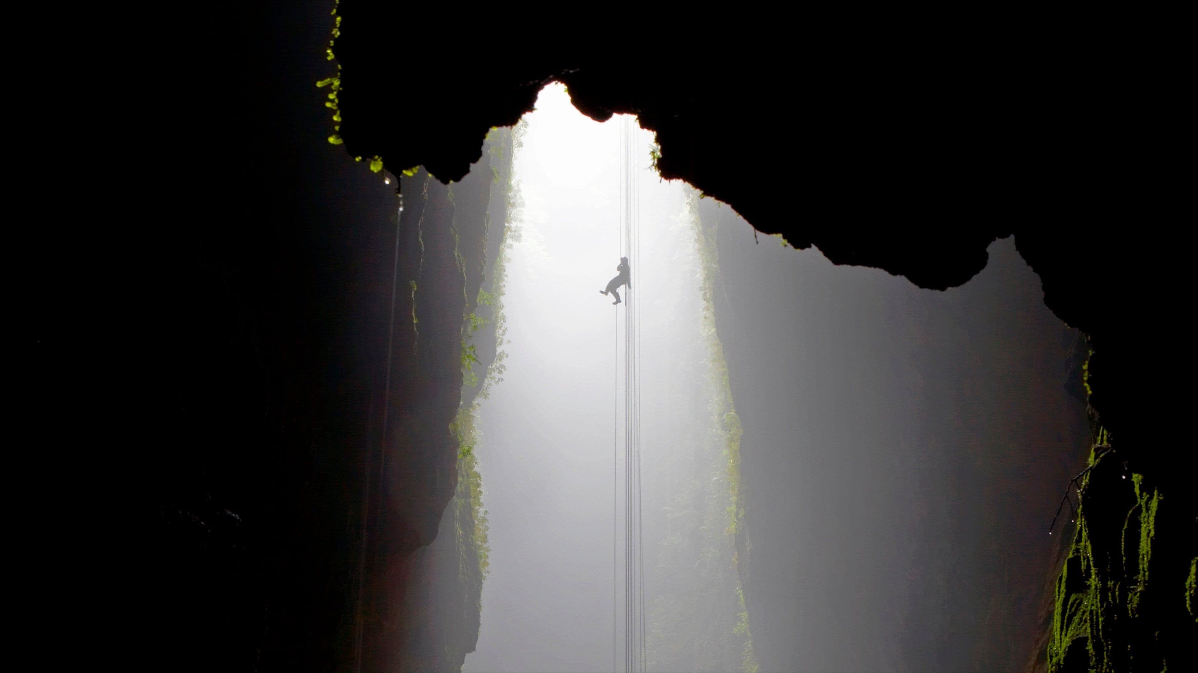 Hamilton showing caving, landscape views and mist or fog